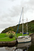 Yacht on the Crinan Canal, Crinan, Argyll, Scotland - September 2006 Nikon D200 with 12-24mm lens, ISO 200, 1/25 at f10, polariser