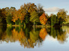 Autumn at Stowe Landscape Gardens, Bukinghamshire, UK View acroos the Octagon Lake from Pegg's Terrace Nikon D200 with 18-70mm at 1/20s and f/11, Polariser 